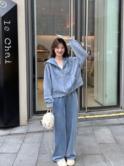 Giselle Washed Denim Jacket & Pants Set