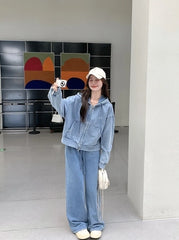 Giselle Washed Denim Jacket & Pants Set