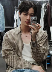 Jin Mocha Checkered Shirt