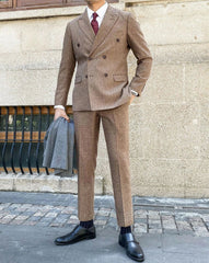 Jay Mocha Double-Breasted Suit Set