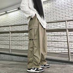 Jungwon Mocha Ruched Cargo Pants