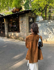 Rami Brown Suede Blazer Jacket