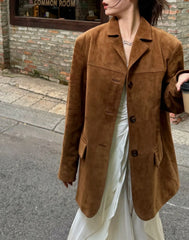 Rami Brown Suede Blazer Jacket