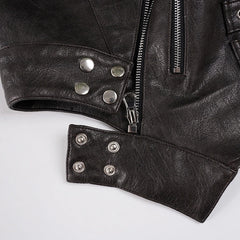 Jennie Zipper Accent Faux Leather Top