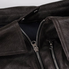 Jennie Zipper Accent Faux Leather Top