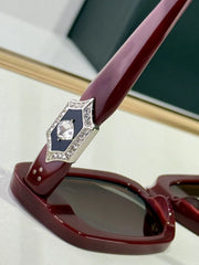 J-Hope Burgundy Jewel-Detail Sunglasses
