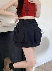 Danielle Noir Big-Pocket Mini Skirt