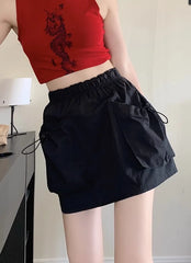 Danielle Noir Big-Pocket Mini Skirt