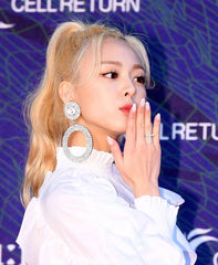 Yuna Gold Diamond Embezzled Hoop Earrings