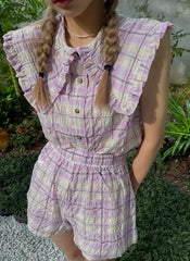 Giselle Lilac Plaid Short