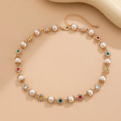 J-Hope Gold Flower Pearl Necklace