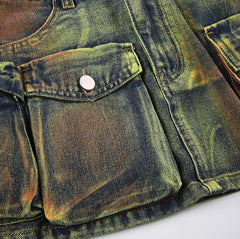Yeji Emerald Gradient Denim Skirt