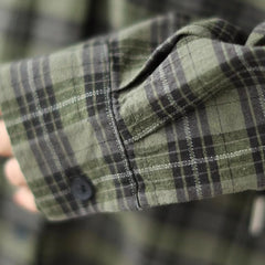Jungkook Olive Plaid Hooded Shirt