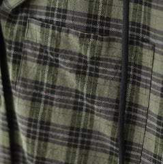Jungkook Olive Plaid Hooded Shirt