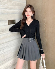 Winter Buckled Pleated Skirt