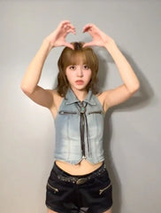 Lily Denim Halter Top