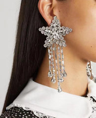 Haerin Silver Star Drop Earrings