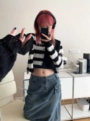 Haewon Cropped Stripe Sweater