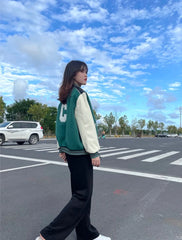 Hueningkai Leather Baseball Jacket