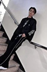 Jay Noir White-Trimmed Pants