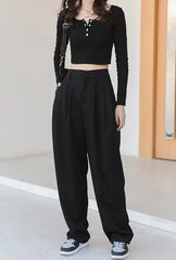 Jay Noir Wide-Leg Pants