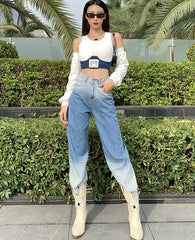 Jennie Bra Crop Top With Arm Warmer Sleeves