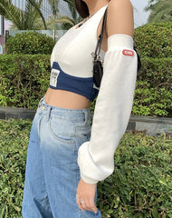 Jennie Bra Crop Top With Arm Warmer Sleeves