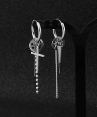 Jimin Silver Cross & Pendulum Earrings