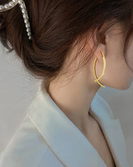 Jimin Silver Curved Stick Drop Earrings