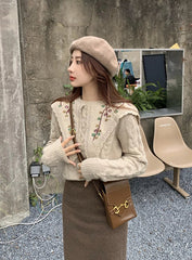 Jisoo Flower Collar Sweater