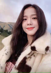 Jisoo Cow Print Fur Jacket