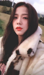 Jisoo Cow Print Fur Jacket