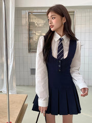 Jiwoo Pleated Vest Dress