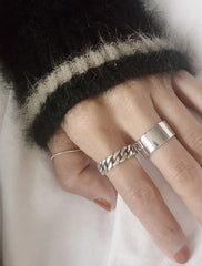 Jungkook Silver Adjustable Chain Ring