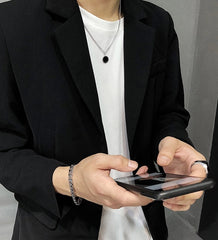 Jungkook Noir Circle Pendant Necklace