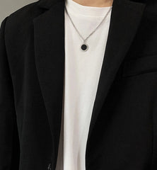 Jungkook Noir Circle Pendant Necklace