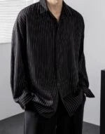 Jungkook Noir Striped Button-Down Shirt