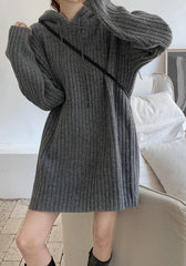 Jungwon Hooded Ribbed Dress
