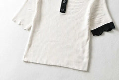 Karina Scallop Knitted Polo Shirt