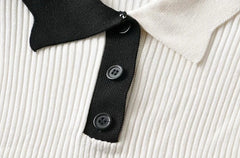 Karina Scallop Knitted Polo Shirt