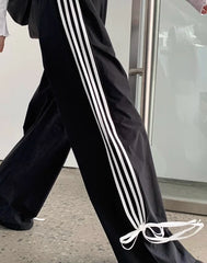 Kazuha Side Bow Stripe Pants