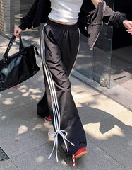 Kazuha Side Bow Stripe Pants