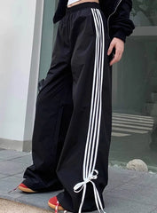 Kazuha Side Bow Stripe Pants