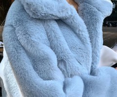 LeeKnow Blue Fur Jacket