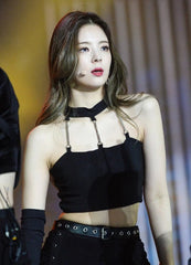 Lia Black Halter Chain Crop Top