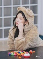 Wonhee Bear Ears Plush Coat