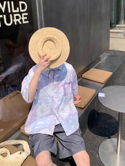 Sunghoon Lilac Floral Summer Shirt