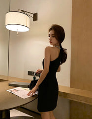 Lisa Rhinestone Halter Dress