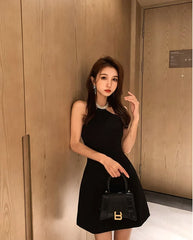 Lisa Rhinestone Halter Dress