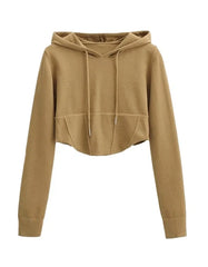 Lisa Grey Crop Hoodie